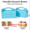 Happyhiram 25 CT Blue Party Favor Boxes Blue Striped for Boys and Men, Small Treat Boxes with Handle 6" Gable Candy Boxes Paper Gift Boxes for Kids Son Birthday Baby Shower Bridal view 2