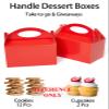 Happyhiram 25 Pcs Red Treat Boxes, 6 Inch Valentine Candy Boxes Party Favors with Handle Paper Cookie Gift Gable Boxes Snack Goodie Gift Bags for New Year Party Decorations view 4