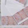 BNM Medallion Cotton 3 Piece Assorted Towel Set, Highly Absorbent, Textured, Quick-Dry, Shower, Spa, Solid White, Color Border, Includes 1 Bath Towel, 1 Hand Towel, 1 Face Towel, White-Emberglow view 3