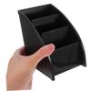 Cabilock Black Plastic Desktop Storage Case with Three Compartments Office Table Organizer for Remote Controls Phones Keys and Stationery Space Saving Holder for Room view 4