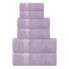 Bath Towels Set-100% Cotton-2 Bath Towels, 2 Hand Towels & 2 Washcloths- Large, Quick Dry, Absorbent, Plush, Soft-Home, Hotel, Pool, Shower - 6 Piece Luxury Bathroom Towels - Light Purple / Lavender view 1