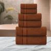 Bath Towels Set-100% Cotton-2 Bath Towel, 2 Hand Towels & 2 Washcloths- Large, Quick Dry, Absorbent, Plush, Soft-Home, Spa, Hotel, Pool, Shower Towel - 6 Piece Luxury Bathroom Towel - Brown view 3
