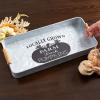 Set of 2 Rustic Metal Serving Trays Locally Grown Farm Fresh Pumpkins, Farmhouse or Primitive Home Decor | Size: 17" Long view 3