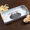 Set of 2 Rustic Metal Serving Trays Locally Grown Farm Fresh Pumpkins, Farmhouse or Primitive Home Decor | Size: 17" Long view 4
