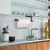 Paper Towel Holders for Kitchen- Under Cabinet Paper Towel Holder Roll Back for Bathroom Towel, Wall Mounted Black Paper Towel Rack 304 Stainless Steel, Adhesive or Drilling Mounting view 2