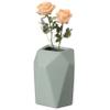 6" H Decorative Ceramic Multi Paned Vase, Modern Style Centerpiece Table Vase Green, Small view 2