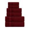 Bath Towels Set-100% Cotton- 2 Bath, 2 Hand & 2 Washcloths- Large, Thick, Fluffy, Absorbent, Quick Dry, Soft & Plush - Home, Pool, Hotel, Gym Towel -6 Piece Luxury Bathroom Towels- Dark Red / Burgundy view 1