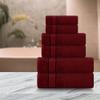 Bath Towels Set-100% Cotton- 2 Bath, 2 Hand & 2 Washcloths- Large, Thick, Fluffy, Absorbent, Quick Dry, Soft & Plush - Home, Pool, Hotel, Gym Towel -6 Piece Luxury Bathroom Towels- Dark Red / Burgundy view 3