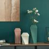 Decorative Ceramic Square Twisted Centerpiece Table Vase Set of 3, Green Large, Pink Medium, and Beige Small view 3