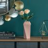 Decorative Ceramic Square Twisted Centerpiece Table Vase Set of 3, Green Large, Pink Medium, and Beige Small view 4