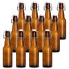 Barcaloo 12oz Flip Top Amber Glass Beer Bottles for Home Brewing - Set of 12 with Flip Caps for Beer and Wine Bottling - Family Owned American Business view 1