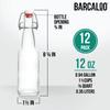 Barcaloo 12oz Flip Top Clear Glass Beer Bottles for Home Brewing - Set of 12 with Flip Caps for Beer and Wine Bottling - Family Owned American Business view 2