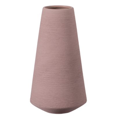 10" H Decorative Ceramic Round Cone Shape Centerpiece Table Vase Pink, Large