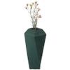 12" H Decorative Ceramic Square Twisted Centerpiece Table Vase Green, Large view 2