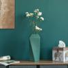 12" H Decorative Ceramic Square Twisted Centerpiece Table Vase Green, Large view 4