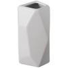 8" H Decorative Ceramic Multi Paned Vase, Modern Style Centerpiece Table Vase White, Medium view 1