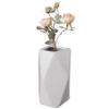 8" H Decorative Ceramic Multi Paned Vase, Modern Style Centerpiece Table Vase White, Medium view 2