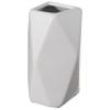 8" H Decorative Ceramic Multi Paned Vase, Modern Style Centerpiece Table Vase White, Medium view 3