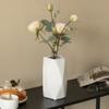 8" H Decorative Ceramic Multi Paned Vase, Modern Style Centerpiece Table Vase White, Medium view 4