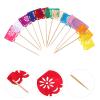 BESTOYARD 48 pcs Day of the Dead cake topper fiesta banner Mexican Fiesta Cake decorations Fiesta Party Decorations mini top hat Day of the Dead Cake Flag cloth summer household products view 4