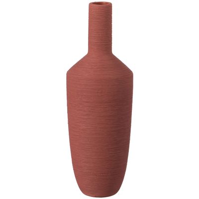 10" H Decorative Ceramic Urn Vase, Modern Style Centerpiece Table Vase, Red