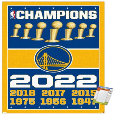 Trends International NBA Golden State Warriors - Champions 22 Wall Poster, 22.375" x 34", Premium Poster & Mount Bundle