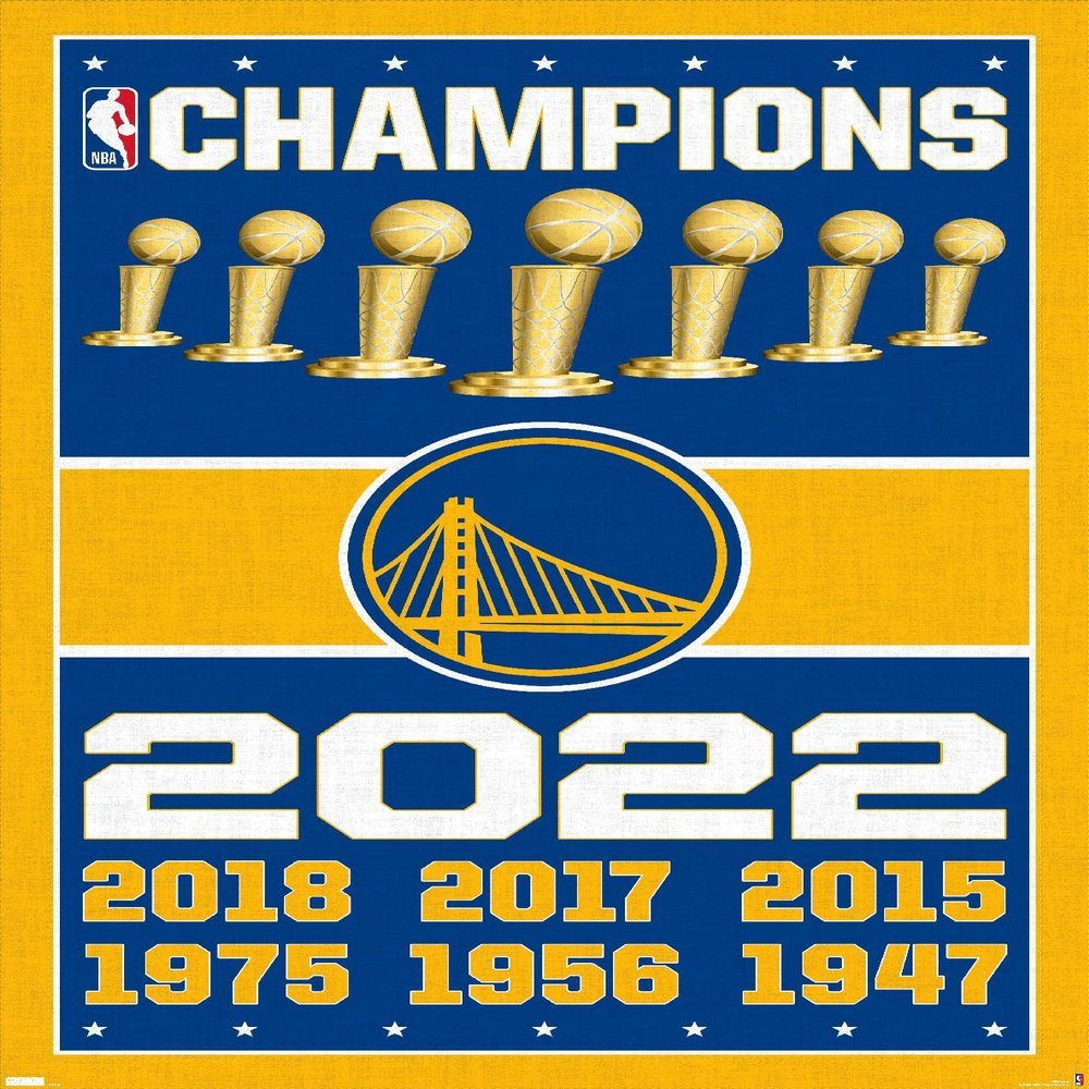 Trends International NBA Golden State Warriors - Champions 22 Wall Poster, 14.725" x 22.375", Premium Unframed Version