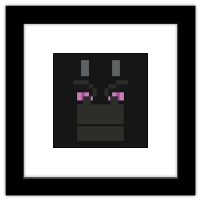 Trends International Gallery Pops Minecraft: Iconic Pixels - Mobs - Ender Dragon Wall Art Wall Poster, 12" x 12", Black Framed Version