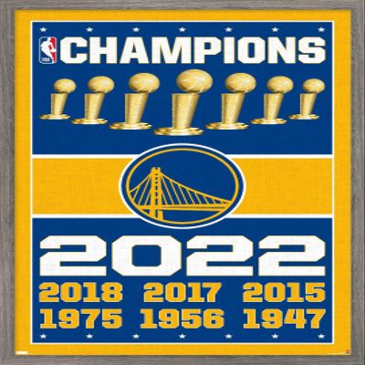 Trends International NBA Golden State Warriors - Champions 22 Wall Poster, 22.375" x 34", Barnwood Framed Version