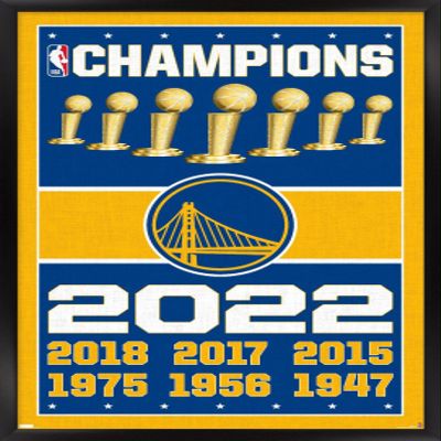 Trends International NBA Golden State Warriors - Champions 22 Wall Poster, 14.725" x 22.375", Black Framed Version