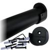 72" Round Closet Rod Kit | Matte Black | Screw-On End Brackets & Hardware | Heavy-Gauge Steel | 1 Kit | Desunia view 1