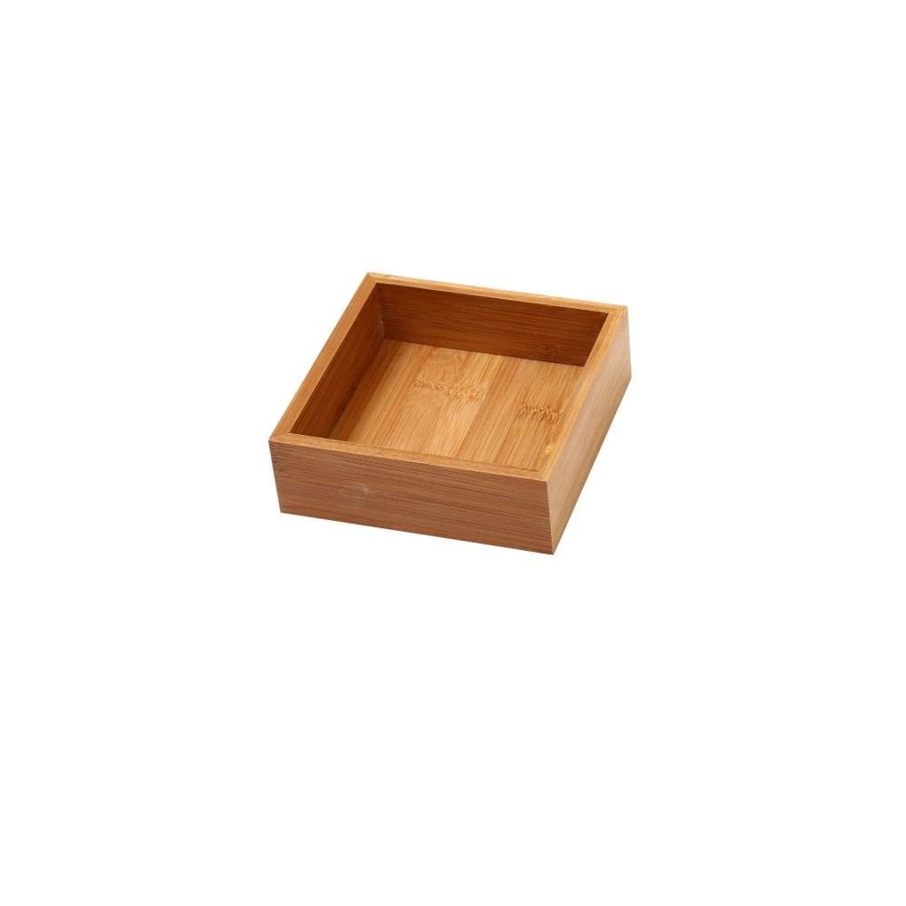 YBM Home Bamboo Drawer Organizer Storage Box for Kitchen Drawer, Junk Drawer, Office, Bedroom, Children Room, Craft, Sewing, and Bathroom, 6 Pack 6x6x2 inch