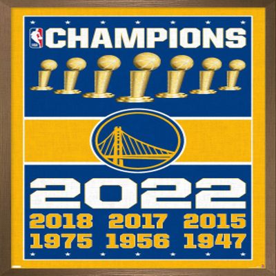 Trends International NBA Golden State Warriors - Champions 22 Wall Poster, 14.725" x 22.375", Bronze Framed Version