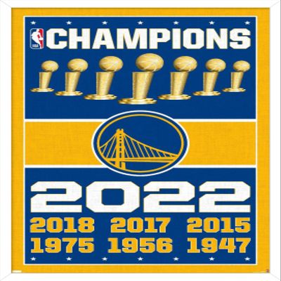 Trends International NBA Golden State Warriors - Champions 22 Wall Poster, 22.375" x 34", White Framed Version