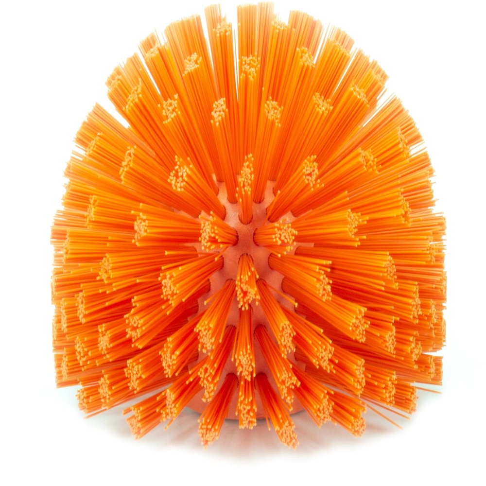SPARTA Industrial Tank Brush Head Pipe Brush Head, Drain Brush with 3/4" Thread Hole (Handle Not Included) for Commercial Use, Plastic, 6 x 4.3 Inches, Orange