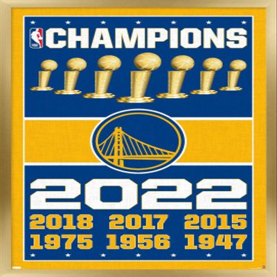 Trends International NBA Golden State Warriors - Champions 22 Wall Poster, 14.725" x 22.375", Gold Framed Version