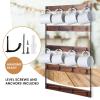 Aomomery Wall Mounted Coffee Mug Holder, Large 5 Tier Shelf with 20 Hooks for Cups, Rustic Wooden Display Rack for Kitchens, Homes and Bars (Walnut) view 4
