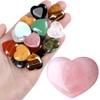 Bundle of 10 PCS Colorful Assorted Crystals Heart Stones and 1PC Large Rose Quartz Heart Crystals Love Stones Gemstones Reiki Energy Balancing Meditation view 1