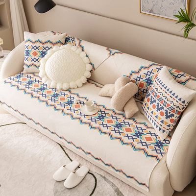 vctops Cotton Linen Sofa Couch Cover Boho Geometric Pattern Sectional Sofa Covers Bohemian Tribal Decor Sofa Slipcover for Kids Dogs Pet,1 Piece/Not All Set (Type C,25"x82")