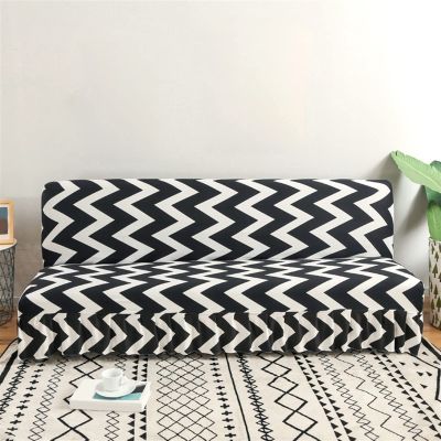 Sofa Bed Cover Skirted Elastic Folding Sofa Cover Armless Couch Slipcover Furniture Settee Protection Futon Cover (Color : A-11, Size : M 150-170CM)