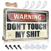 Home Security Signs for Yard Warning Don't Touch My Shit Metal Sign Auto Alarm Sign Mancave Signs and Decor ( Size : 20X30CM ) view 1