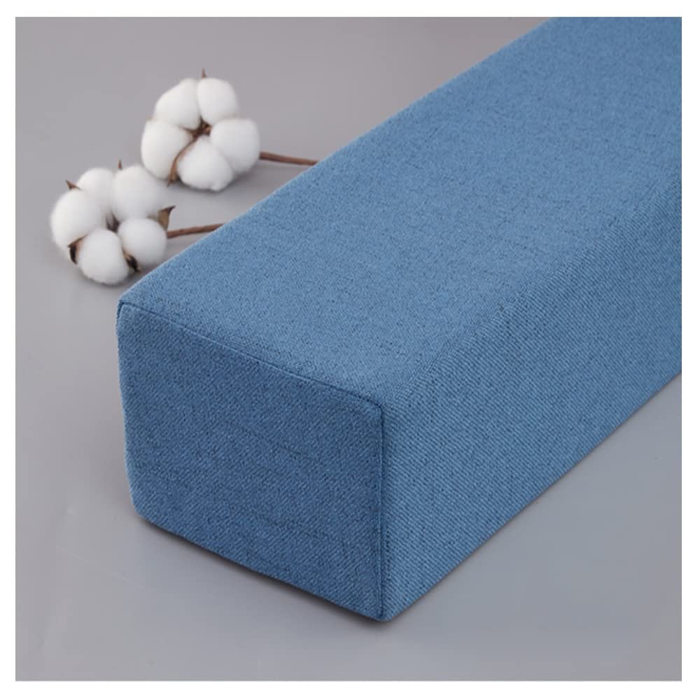 Sofa Armrest Pillow Filled Bed Sofa Gap Seam Washable Bedside Cushion Cushion Support Headboard Pillow Bed Seam Filler Soft Gap Headboard (Color : Blue, Size : 10X15X180cm)