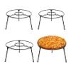 HOHIYA 4 Pack 9" Pizza Stand Riser Display Heavy Duty Metal Food Holder for Pizza Cake Dessert & Buffet Table Space Saving Serving Platter Stand, Non-Slip, Black view 1