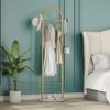 HKaikzo Gold Coat Rack, Modern Garment Rack with Marble Base, Heavy-duty Clothing Racks Freestanding, Can Hang Clothes, Hat, Scarf, Organize Shoes 19.7" W view 4