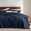 Bedsure California King Quilts - Lightweight Bedspreads Cal King Size with Basket Weave Pattern, Soft Quilt Bedding Set, Navy Comforter Set Coverlet for All Seasons with 2 Pillow Shams (111" x 106") view 1