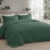 Bedsure Quilts King Size - Lightweight Bedspreads King Size with Basket Weave Pattern, Soft Quilt Bedding Set, Dark Green Comforter Set Coverlet for All Seasons with 2 Pillow Shams (106" x 96") view 1