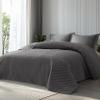 Bedsure California King Quilts - Lightweight Bedspreads Cal King Size with Basket Weave Pattern, Soft Quilt Bedding Set, Grey Comforter Set Coverlet for All Seasons with 2 Pillow Shams (111" x 106") view 1