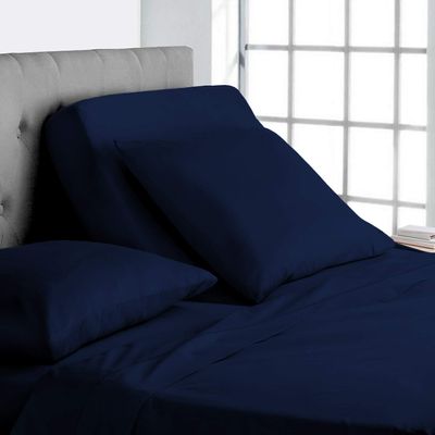 1000 Thread Count Half Split Sheets Set for Adjustable Beds -Sheets for Half Split Mattress -Top Split Head Sheets Set -Split Head Flex Top Sheet Set Only 28 Split from Top Navy Blue (King-28 Split)