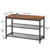 HOOBRO Shoe Bench, 3-Tier Shoe Rack, Industrial Shoe Organizer Storage Bench, 29.5 inches Entry Bench with Mesh Shelves, for Entryway, Living Room, Hallway, Easy Assembly, Rustic Brown BF75HX01 view 3