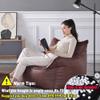 Bean Bag Chair Bean Bag Cover No Filler Luxury Single Lazy Sofa Cover PU Faux Suede Leather Bean Bag Pouf Chair for Bedroom Living Room Garden, Bean Bag Cover (Color : Retro Brown) view 3